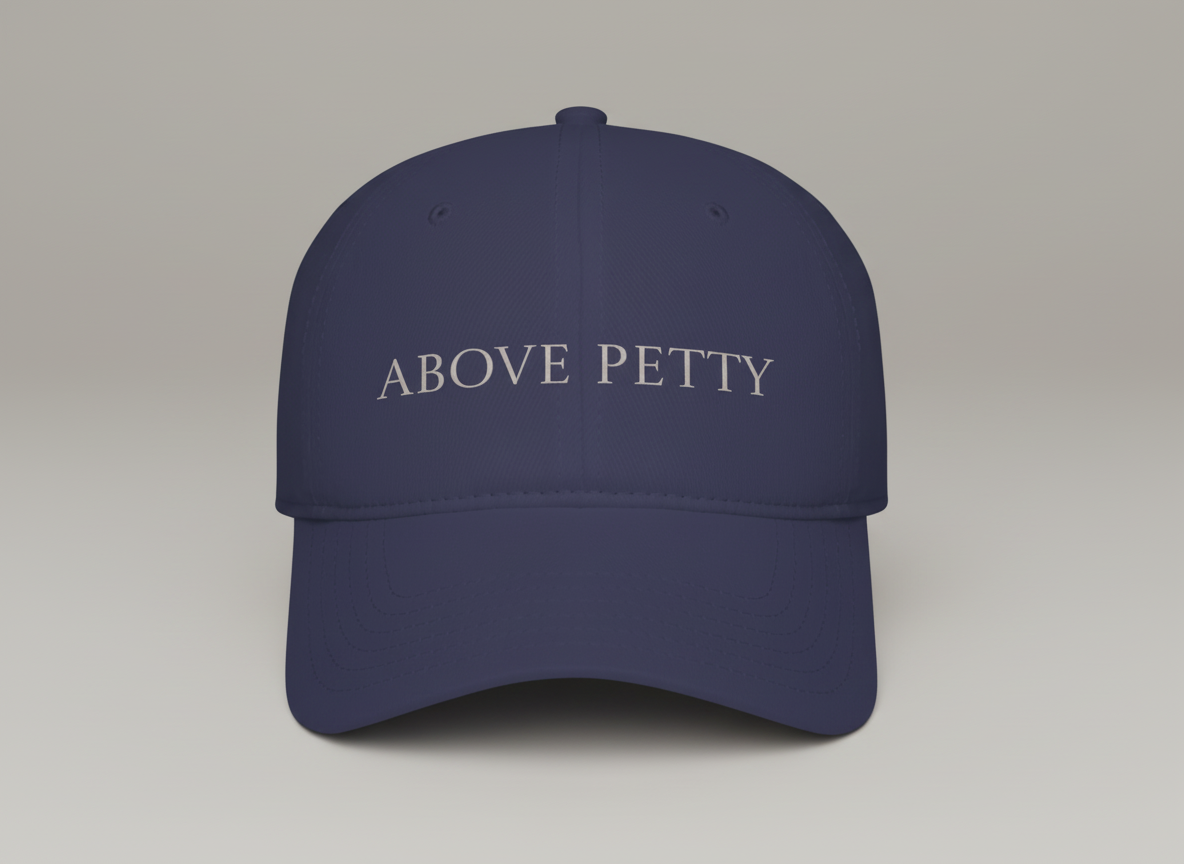 Above Petty Minimal Script Baseball Cap